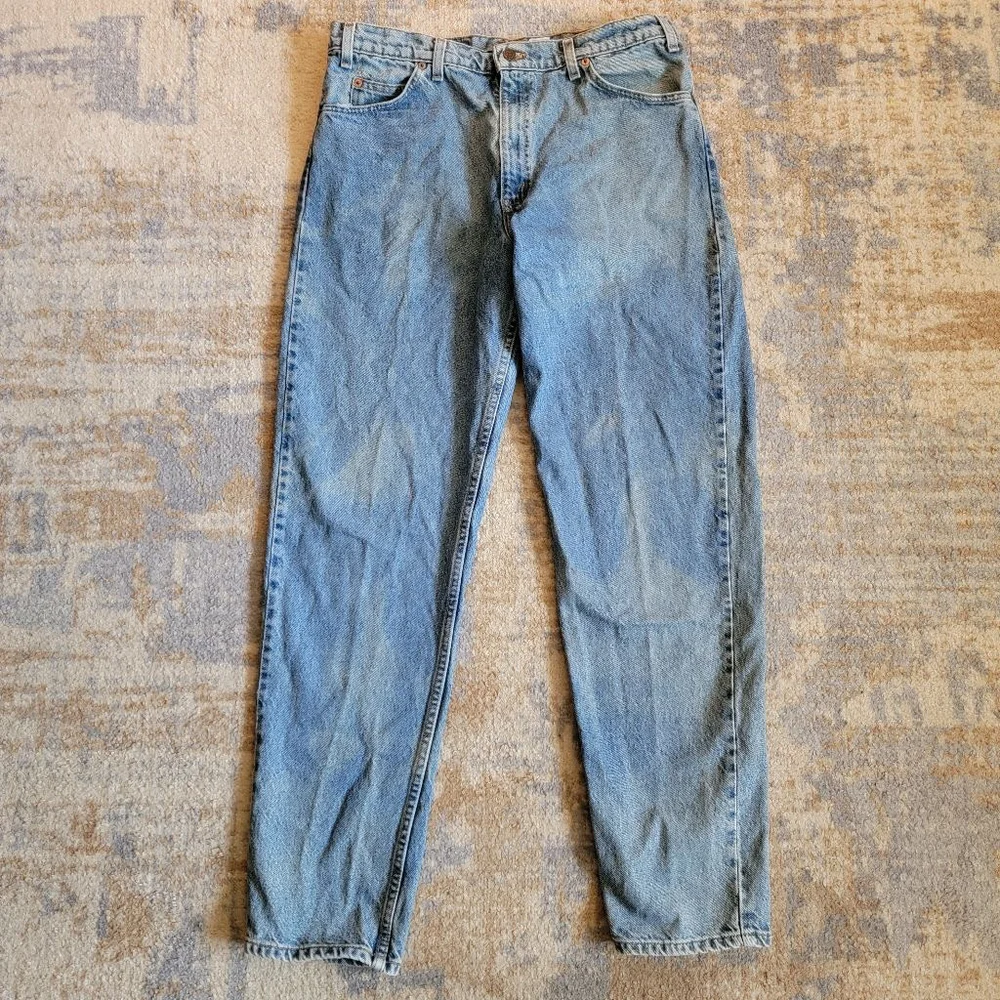 Vintage Mens Levi's 550 Relaxed Fit Tapered Leg Orange Tab Acid Wash 36x34